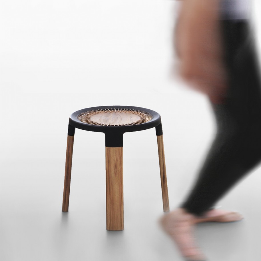 Ciro a wooden stool SHAPL