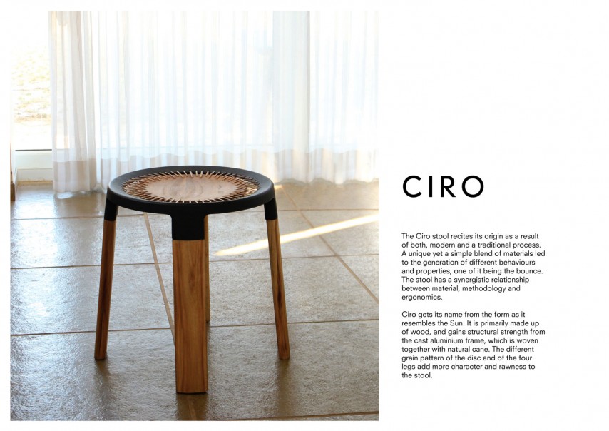 Ciro a wooden stool SHAPL